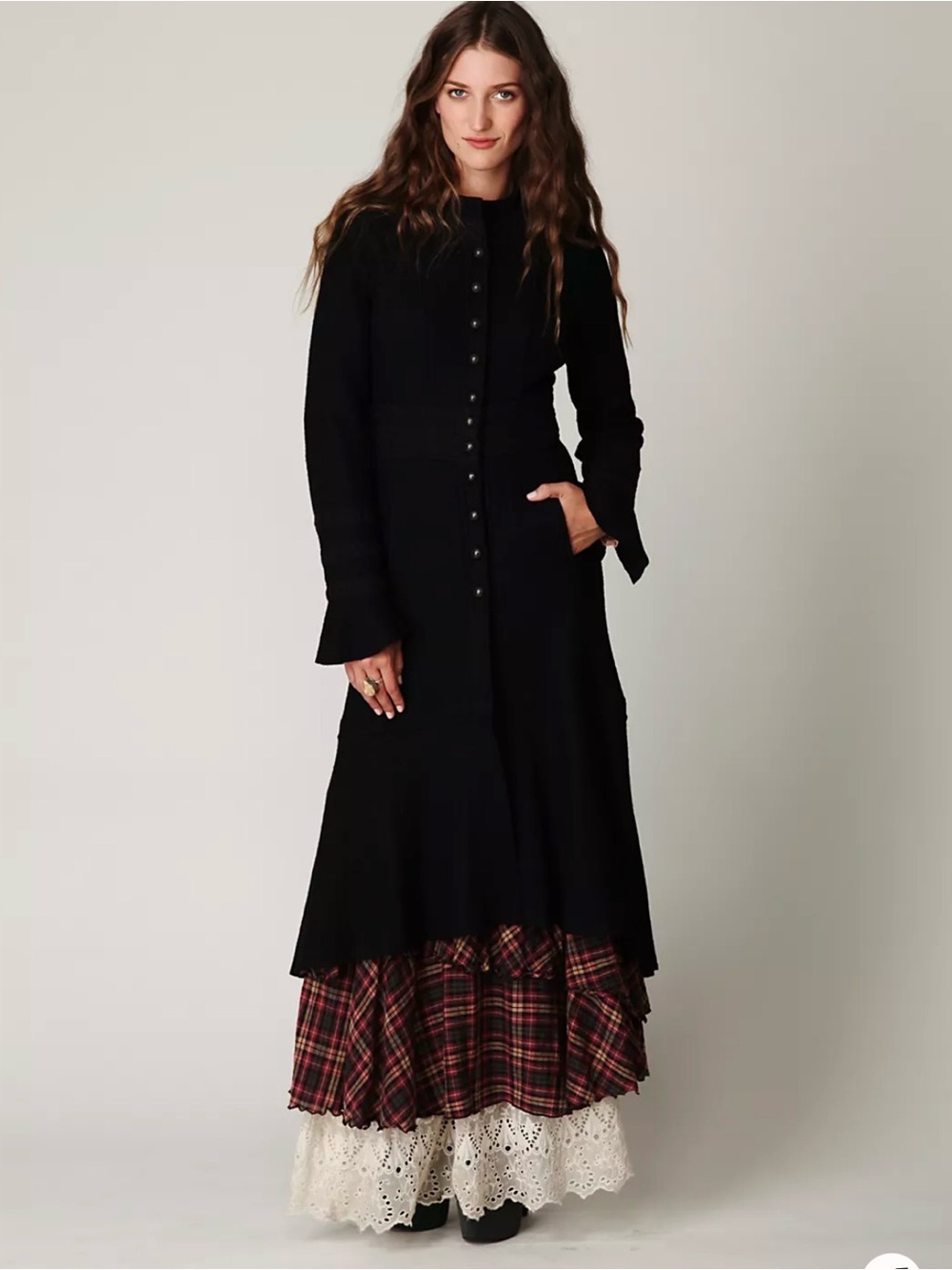 RARE Free People vintage inspired wool coat - Picture 3 of 6